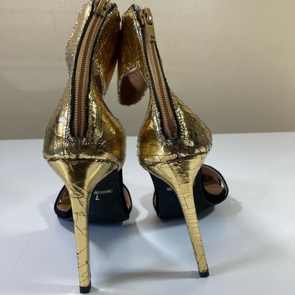 JEFFREY CAMPBELL black & gold ankle wrap pumps 7 - Picture 4 of 14